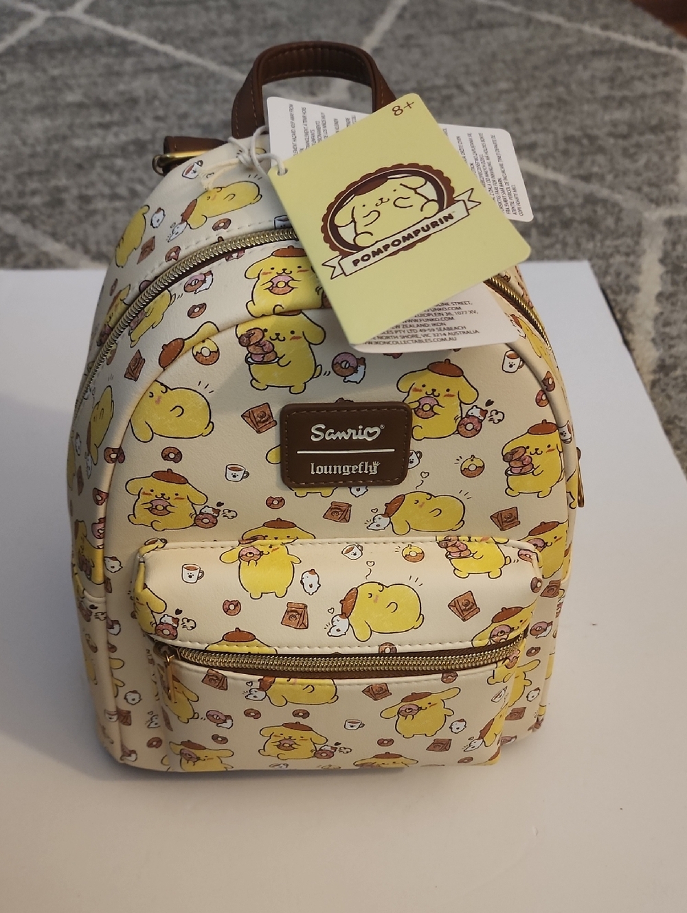 Loungefly Sanrio Pompompurin Muffin Snacks Backpack. NWT